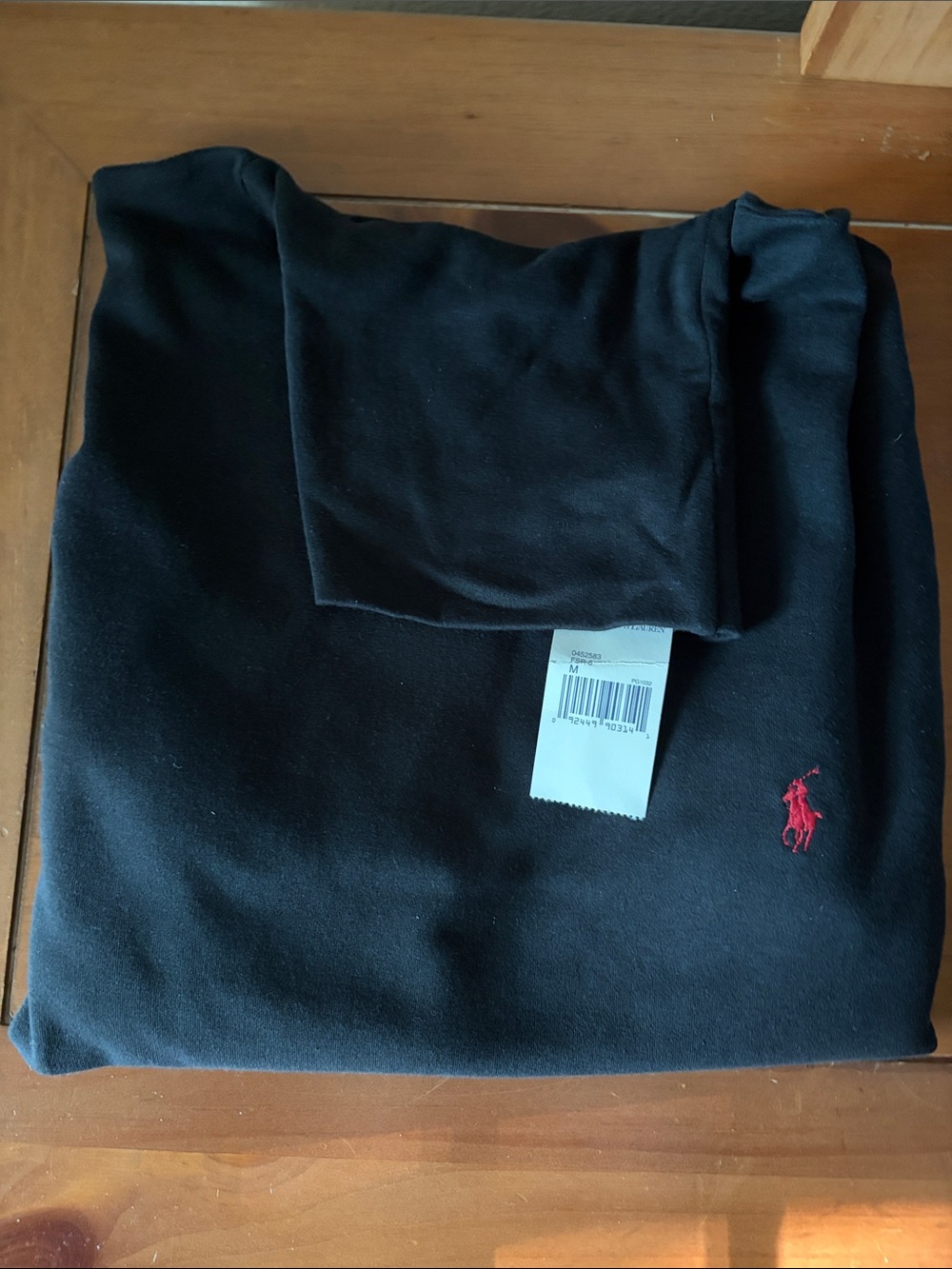 Ralph Lauren Black Turtleneck with Red Pony Logo